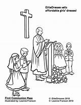 Coloring Catholic Communion Comunion Colorear Downloadable sketch template