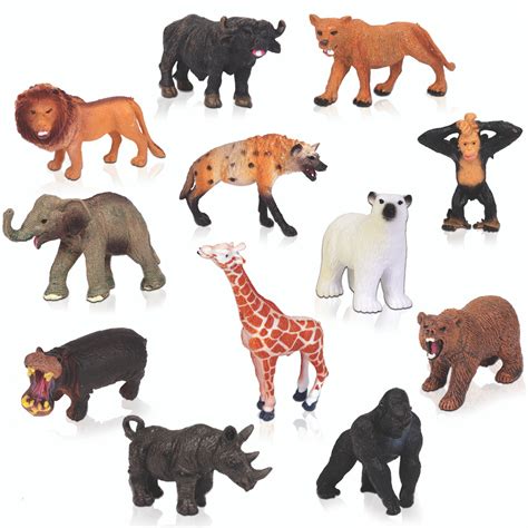 animal figures jungle animal toy set  pieces playkidz toys realistic wild vinyl animals