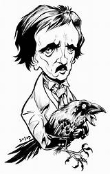 Poe Edgar Allan Greyscale Becker sketch template