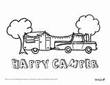 Camping Patterns Motorhome Campers Embroidery sketch template