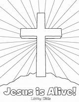 Coloring Jesus Pages Easter Cross He Alive Holy Risen Kids Preschool Bible Sheets Religious Sunday School Catholic Printable Resurrection Sheet sketch template