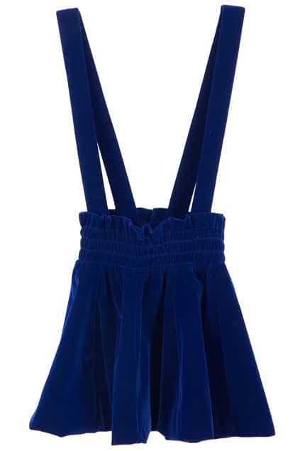 Romwe Blue Flannel Suspender Skirtfor Women Romwe
