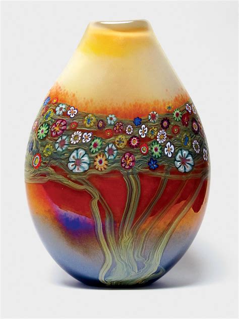 Mango Vines Pouch By Ken Hanson And Ingrid Hanson Art Glass Vase