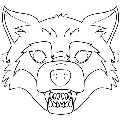 wolf mask coloring page  print  color