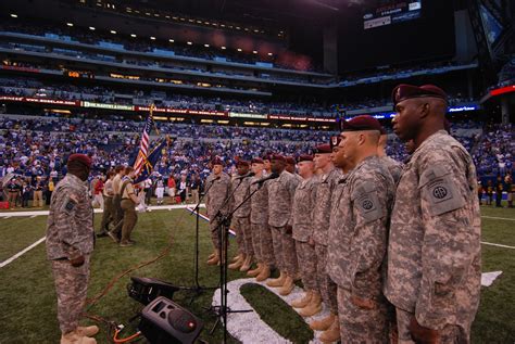 airborne division chorus performs  nfl game article  united states army