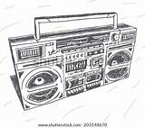 Boombox sketch template