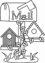 Birdhouse Coloring Pages Kids sketch template
