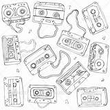Cassette Tapes Tattoo sketch template