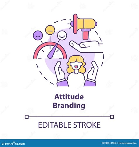attitude branding concept icon stock vector illustration  positive corporate