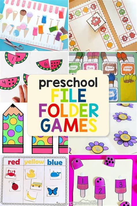 printable preschool file folder games file folder games