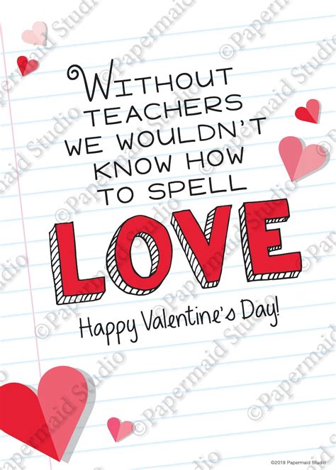 printable teacher valentine card valentines day card etsy