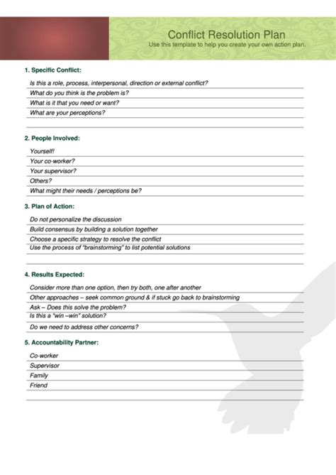 top  conflict resolution templates      format