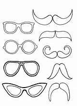 Mustache Eyeglasses sketch template