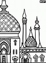 Coloring Islamic Masjid Mosque Pages Isra Miraj Minarets Kids Clipart Drawing Colouring Familyholiday Getdrawings Ramadan Vector Related Studies Towers Clip sketch template