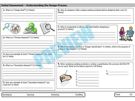 mini assessment understanding  design process teaching resources