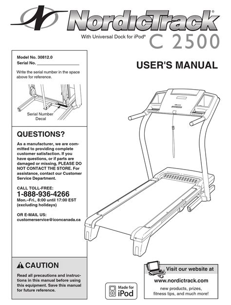 nordictrack  treadmill user manual   manualslib