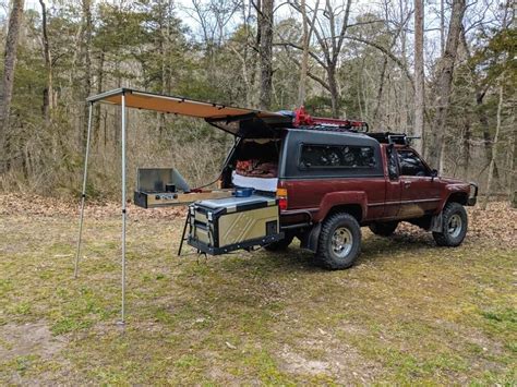 truck camper awning   install  rear awning  truck camping   truck