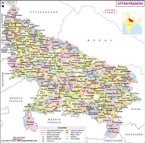 uttar pradesh map state divisions  district information