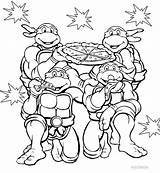 Ninja Turtles Coloring Pages Mutant Teenage Pizza Print Them Favorite Food sketch template