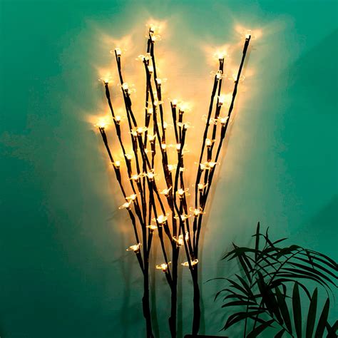 stylish branch tree twig leaf solar outdoor garden  warm white led