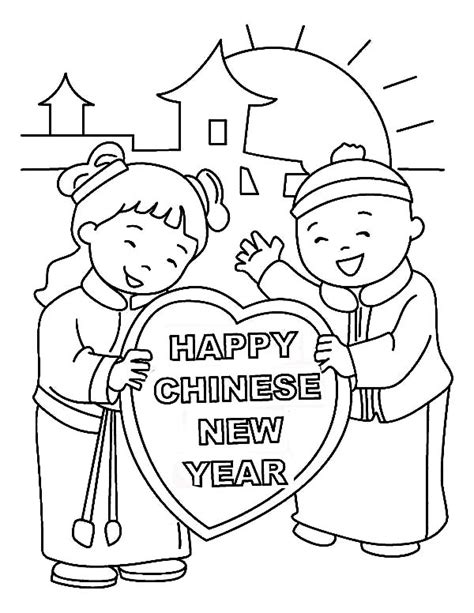 chinese  years day coloring page print color craft