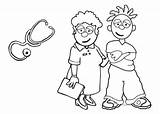 Coloring Medical Care Patient Health Nurse Taking People Kids sketch template