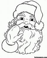 Coloring Santa Face Pages Color Printable Claus sketch template