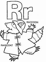 Coloring Pages Raincoat Printable Raccoon Alphabet Consonant Sound Getcolorings Book Print Letter sketch template