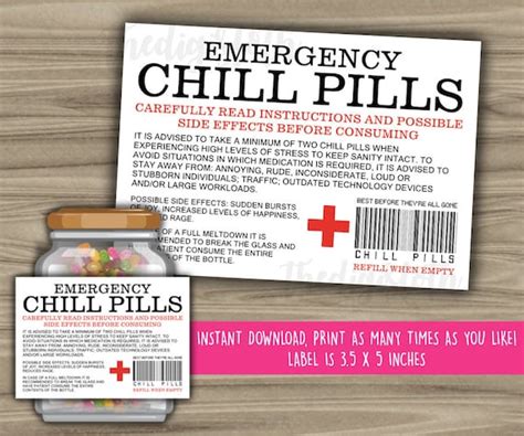 chill pill label printable stadenium