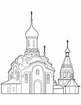 Orthodox Coloring Cathedral Pages Church Drawing Printable Building Sketch Categories Template sketch template