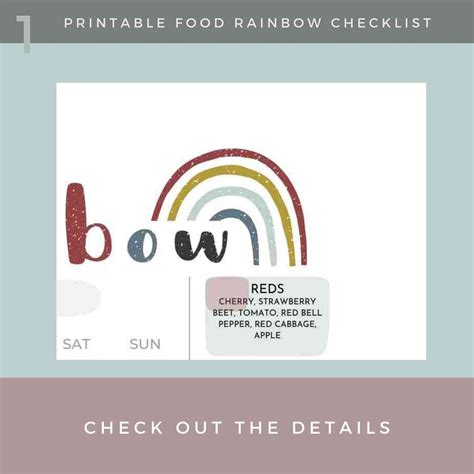 rainbow food chart kids food eating chart rainbow food etsy