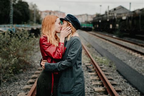 Beautiful Lesbian Couple Shoot On An Abandoned Railway By