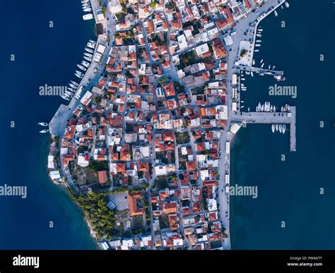 aerial view  ermioni harbors aegean sea greece stock photo alamy