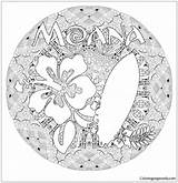 Moana Pages Flower Surfboard Coloring Color sketch template