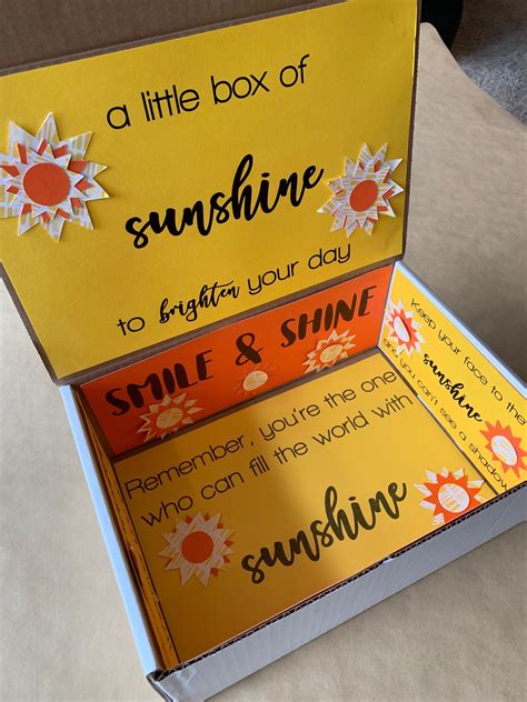 sunshine care package   printable  inspiration corner