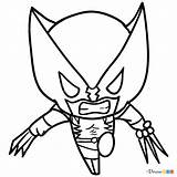 Chibi Wolverine Superheroes Draw Drawing Coloring Pages Avengers Drawings Drawdoo Printable sketch template