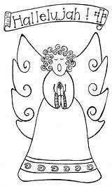 Coloring Angel Singing Hallelujah Printable Kids Colouring Ecoloringpage Pages Cat Halo Choose Board sketch template