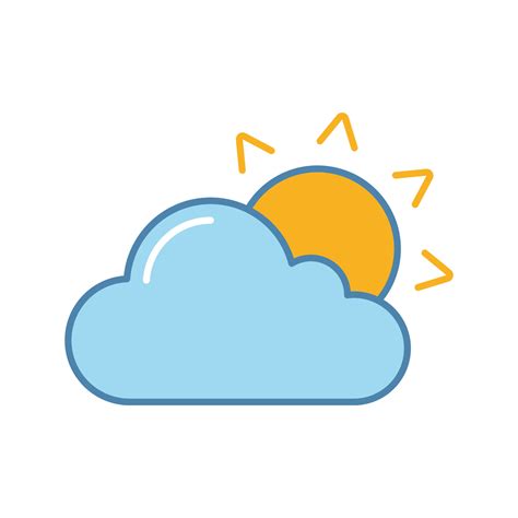 partly cloudy color icon cloudy weather sun  clouds weather