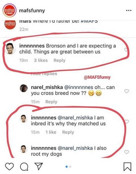 mafs ines basis posts revolting comments while joking about her sex life with bronson norrish