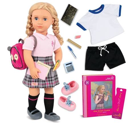 Our Generation Hally With Storybook And Accessories 18 Posable School