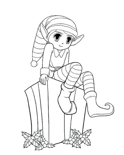 girl elf   shelf coloring pages  getdrawings