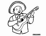 Coloring Mayo Mariachi Cinco Pages Drawing Maracas Printable Guitar Color Getcolorings Mexican Drawings Paintingvalley Playing sketch template