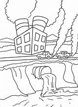 Coloring Pollution Water Air Pages Printable Drawing sketch template
