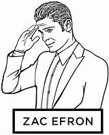 Zac Efron sketch template
