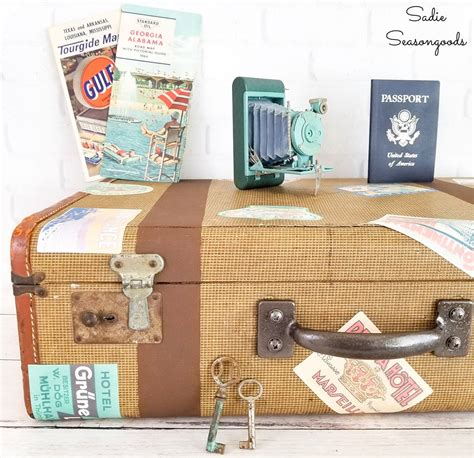 vintage luggage decor    suitcase  suitcase handle repair