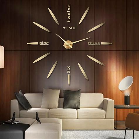 diy creativemute wall clock  mirror home decor digital wall clocks