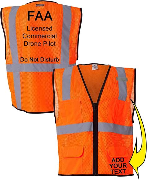 amazoncom custom safety reflective mesh vest  zipper personalized drone pilot vest arts