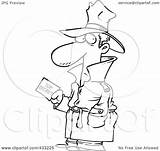 Secret Agent Top Line Coloring Carrying Undercover Illustration Information Royalty Clipart Toonaday Rf sketch template