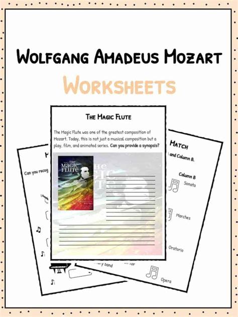 wolfgang amadeus mozart facts worksheets  kids