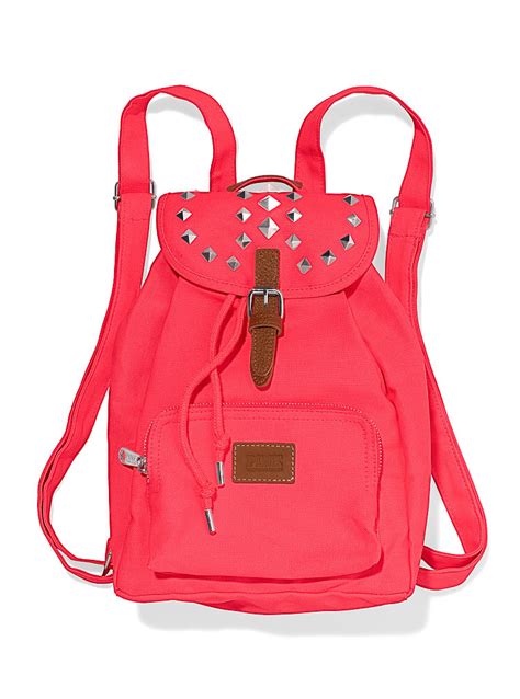 victorias secret mini backpack  red neon red lyst